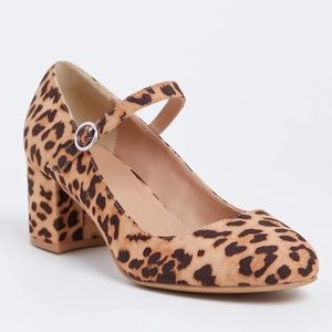Torrid leopard print mary janes block heel 11 wide